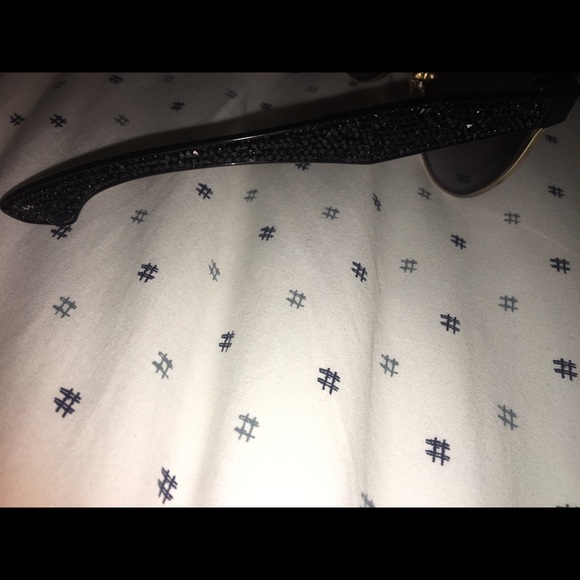 Miu Miu Black Diamond Embellished Sunglasses